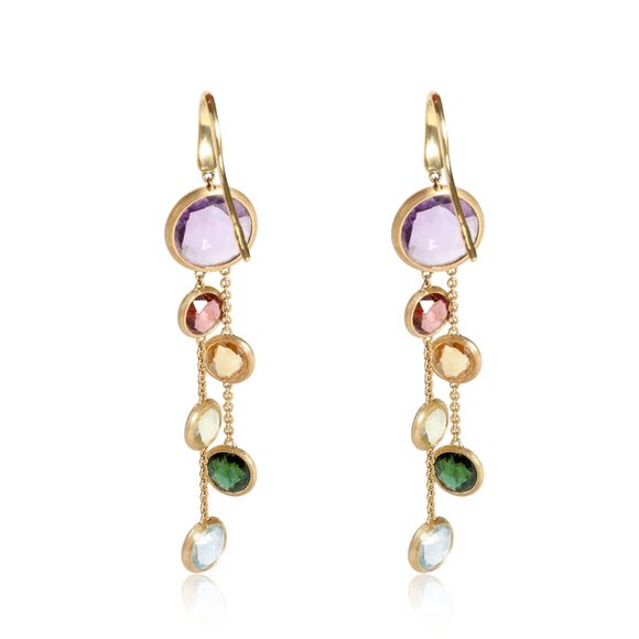 Marco Bicego Jaipur Mixed Gemstone Drop Earrings in 18KT Yellow Gold - Picture 3 of 3